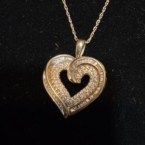 Gold Heart Pendant Necklace